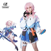 Halloweez Cosplay Costume - Game Honkai Star Rail Cute Blue Women Dress for Halloween Carnival Party Sailor Uniform - Halloweez